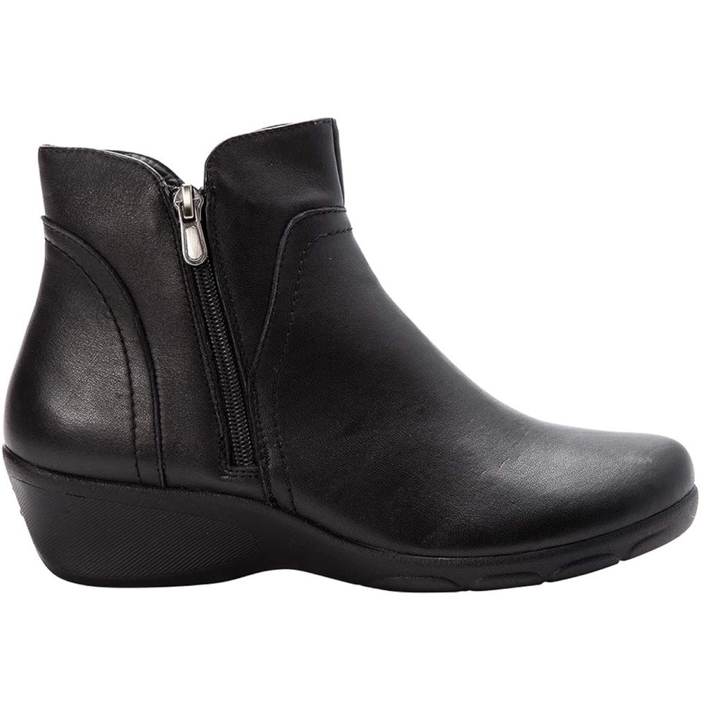 Black Proper Ankle Boots 10 2E with Side Zippers Genuine Leather - Picture 11 of 11